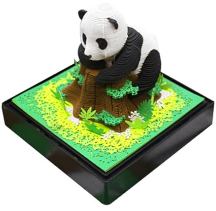 Okeeyseda 3D-Panda-Kalender, Kalender 2024, Papierschnitzkunst mit Licht, Zeitmesser-Kalender 2024 für DIY-Geschenke, Desktop-Dekoration