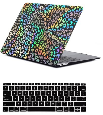 FFBOFFC Hülle Kompatibel mit MacBook Air 13 Zoll 2020 2019 2018 Freisetzung A2337 A2179 A1932 mit Retina Display & Touch ID, Plastik Schutzhülle Hart Schale & Tastaturdeckel, Buntes Schwarz