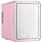 JOPWUE Mini Fridge for Bedrooms 4L, Portable Skincare Fridge with LED Mirror, Skincare Fridge for Home Office Cosmetic Bedroom,Mini Fridge for Refrigerating Makeup, Skincare and Food (Pink)