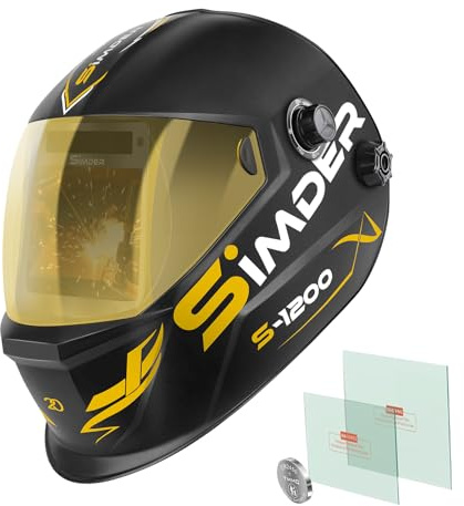SSIMDER Schweißhelm, automatische Verdunkelung, 11,9 x 8,5 cm, extra große Sichtung, echte Farbe, solarbetriebene Schweißmaske mit 4 Lichtbogen-Sensoren, breiter Schatten, 4/5-9/9-13 für
