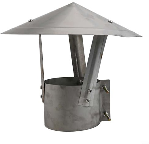 Ofenrohr-Kamin Kappe für 100 mm Rohre Pilzförmiger Regenhut aus 304 Edelstahl für Windschutz