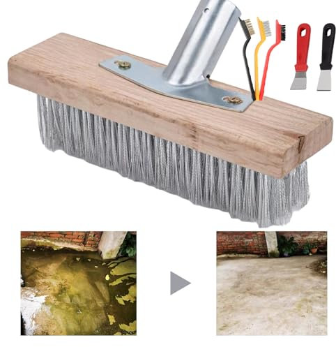 Balai d'extérieur – 6 pièces à poils durs | Ensemble de balais métalliques Durablle | Base en métal pour un balayage efficace des terrasses, allées et zones de jardin dans toutes les conditions