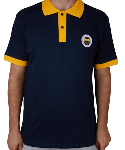 Fenerbahçe Polo Neck Retro T-Shirt with Logo Patch and 1907 Printed Back