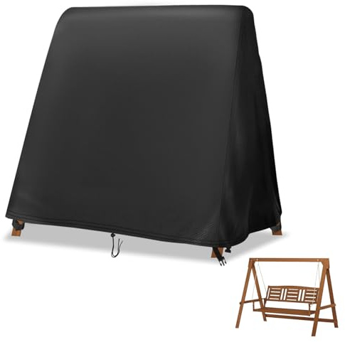 Hohong Garden Swing Cover Waterproof, Outdoor Swing Chair Covers Windproof 420D Heavy Duty Fabric Garden Hammock Cover-183x132x178cm