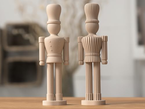Alupedia Minimalistische Nussknacker Figuren – 3D-gedruckte Weihnachtsdekoration im modernen Design – Skandinavischer Stil für Festliche Tisch- und Wohnraumdekoration, Geschenkidee (Lattebraun)