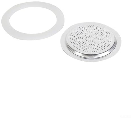 Silikon-Dichtung für Moka-Kaffeekanne (Ersatzdichtung für 2-, 3-, 6-, 9- und 12-Tassen-Moka-Pot, Innen-Durchmesser 39–73 mm, lebensmittelecht, weich und flexibel)(6 cup+sieve)