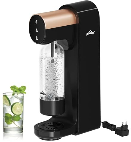 HOMELUX Elektrischer Wassersprudler mit 1L BPA-freier PET-Flasche | Mit luftdichtem Deckel, Touchscreen, zum Sprudeln von Leitungswasser, kompatibel mit 60L CO2-Zylindern, Schwarz 2