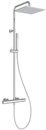 Ideal Standard Ceratherm T25 M Duschsystem, Wassersparende Brause (12 l/min bei 3 bar) mit Verbrühschutz und Thermostatfunktion – Chrom (315x505.5x1117 mm)