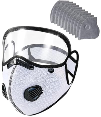 Staubmaske mit Schutzbrille | Wiederverwendbare Aktivkohlemaske | 5 Lagen