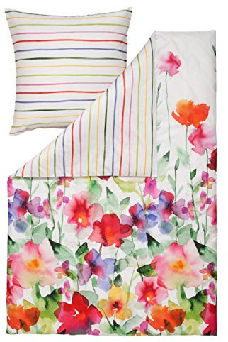 Estella Wendebettwäsche Set Aquarell 4703 985 Blumen Mako Satin 240 cm x 220 cm