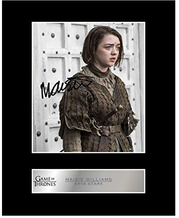 Maisie-Williams-Foto mit Autogramm von Arya Stark – Game of Thrones.