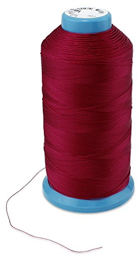 WheateFull Strong Bonded Nylon Sewing Thread Outdoor Leather Seats Bags Shoes Canvas Tapestry and Sewing Machine or Hand Sewing Machine Red