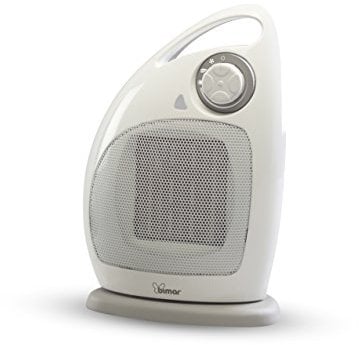 bimar HP102 Stufetta Elettrica, Termoventilatore Elettrico da 1500W a Basso Consumo con Termostato Regolabile e 2 Potenze di Riscaldamento, Corpo in Plastica con Maniglia Integrata, da Tavolo