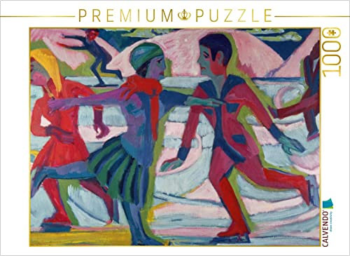 CALVENDO Puzzle Ernst Ludwig Kirchner. Schlittschuhläufer, 1924/25 1000 Teile Lege-Größe 64 x 48 cm Foto-Puzzle Bild von ULF Buschmann ARTOTHEK