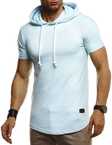 Leif Nelson T-Shirt mit Kapuze Herren | T Shirt Herren für Sports & Outdoor | Sportshirt Herren Kurzarm & Slim Fit Tshirt Herren | Manner Shirts | Activewear & Gym Shirt für Herren | LN-8317