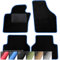 moto-MOLTICO Fußmatten Auto - Velours Autoteppiche passend für BMW 5er F10 F11 (2010-2013) - 4-teiliges Set - Schwarze Automatten mit Blauen Ziernähten