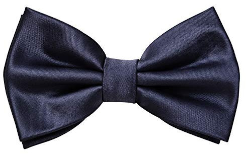 MASADA Herren Fliege Dunkelblau Nachtblau Seidenlook, stufenlos verstellbar, handgefertigt, Hakenverschluss - 12 x 6 cm 100% Polyester