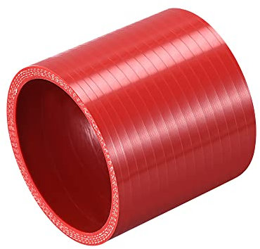 X AUTOHAUX 80mm 3.15 ID Recto Silicona Tubo Acoplador Tubo para Auto 76mm Rojo
