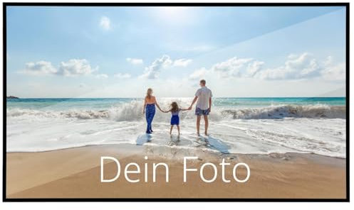 WANDURLAUB - Dein Bild auf Acryl - Komfort Edition XXL - 100x60 cm Acrylglas mit eigenem Foto bedrucken - hochwertiger schwarzer Aluminum Rahmen inkl. Wandhalterung - Ultra HD Druck - Made in Germany