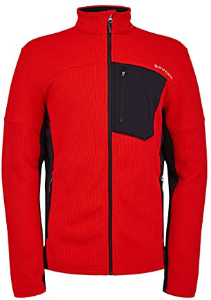 Spyder Herren Bandit Midlayer Jacke mit durchgehendem Reißverschluss Fleecejacke, Volcano Schwarz, Medium