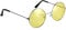 Komonee Lennon Style Yellow Flat Lens Round Retro Classic Sunglasses Vintage Hippy Tea Shades Unisex Steampunk UV400 Protection