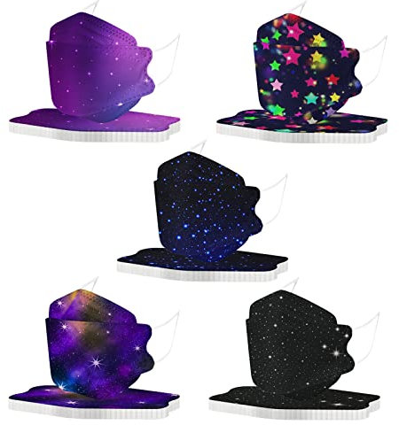 DeaAmyGline 50 Stück Mundschutz Erwachsene Bunt,4-lagige,Einweg,Neuer-Trend 3D Fisch-Form,Atmungsaktiv und Staubdicht,Mund und Nasenschutz Mund-Tuch Bandana Halstuch Schals (H17)