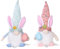 Super Idee 2er Set Osterwichtel mit Eier Paillettenhut Hasenohren Ostern Wichtel Hasen Ohren Puppen Set mit Beleuchtung süße Gnom Tomte Tischdekoration für Kinder Ostern Festliche Geschenk