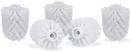 Relaxdays WC Bürstenkopf im 5er Set, lose Toilettenbürsten 9,5 mm Gewinde, Ersatzbürstenkopf Durchmesser 8 cm, 2 Farben | lose Toilettenbürsten Gewinde 9,5 mm, Ersatzbürstenkopf Durchmesser 8 cm