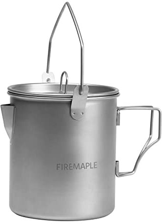 Fire-Maple Alti 900ml Camping Titanium Cup | Portable Titanium Mug with Measurement Marks | Ultralight Camping Picnic Water Coffee Cup with Foldable Handle