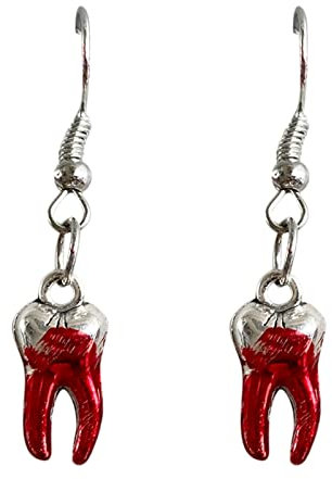 Tonsee Accessoire Damen-Ohrstecker Edelstahl Axt Zähne Ohrringe Für Frauen Mädchen Blut Gedruckt Gothic Scissor Ohrringe Halloween Party Horror Ohrringe Unendlich Ohrringe (D-8, One Size)