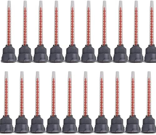 feedal Epoxy Mixing Nozzle Tip, Resin Mixer Adhesive Gun Nozzles for Mix, Gun Applicatior for 50ml AB Glue Cartridge Glue Gun 20 pcs (10:1 Applicator Ratios)