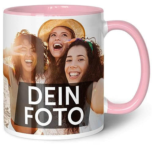 GRAVURZEILE Tazza da personalizzare – Personalizzata con la propria foto – adatta per alimenti – lavabile in lavastoviglie – adatta al microonde – Tazza fotografica o tazza aziendale con logo – rosa