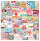 100 Stück Geburtstagstorte Aufkleber Auto Laptop Telefon Gitarre Skateboard Motorrad Fahrrad Birthday Cake Stickers Set Vinyl Wasserdicht Aesthetic Aufkleber für Jugendliche Kinder Erwachsene