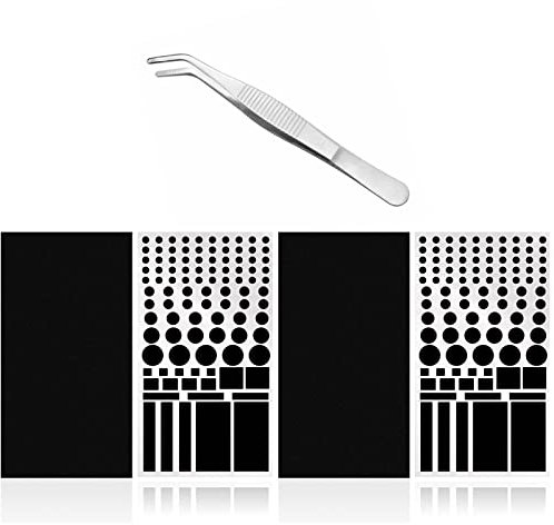 Abdunklungsfolie,Black Out-Edition,Lichtdimmer Folie dimmt,LED Abdeckung für Router,LED verdunkler,LED abdunkeln Folie,Dimming Sticker,Dim Aufkleber,Fernsehlicht Abkleben,dimmen 50% ~ 100%,4 Blätter