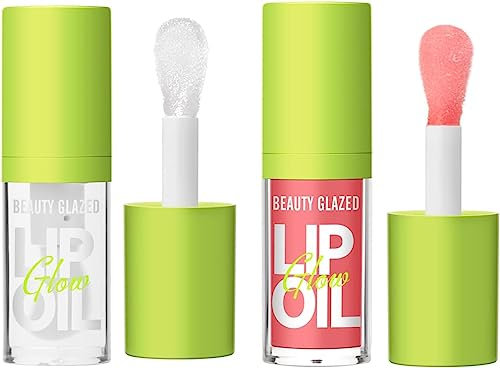 Big Brush Head Pink Lip Gloss Moisturizing Jelly Lip Gloss Oil Long Lasting Liquid Lipsticks Non-stick Cup Lip Tint Lip Glaze Fresh Texture Lip Gloss (#101+102)