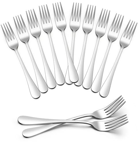 Gabeln 12 Stück, HaWare Edelstahl Tafelgabeln Menügabeln Set, 20 cm Elegante & Zeitlose Große Essgabeln für Zuhause Restaurant Hotel, Hochglanzpoliert & Glatte Kanten, Spülmaschinenfest - Runder Griff