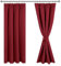 JIUZHEN Verdunklungsvorhänge Gardinen mit kräuselband Vorhang Blickdicht Gardinen Wohnzimmer Vorhänge Schlafzimmer Thermovorhang Rot, H183 x B117 cm,2er Set