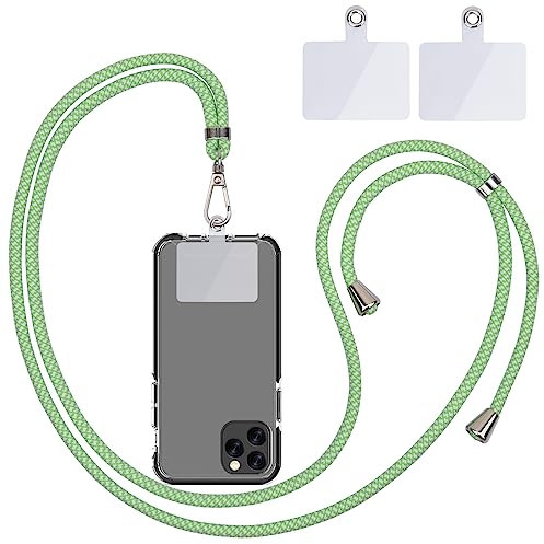 Handykette Universal, Handy Lanyard, Universelles Handy um den Hals hängend mit Pad Handy Lanyard, verstellbar und abnehmbar. (1Blaue und weiße Streifen)