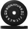 Signature Fitness 2 Olympic Bumper Plate Weight Plates with Steel Hub, 25LB, Pair