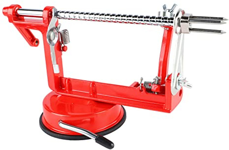 3 in 1 Pelapatate Corer Spiral Cutter Tool 304 Lama Pelapatate a Manovella Per Cucina Ristorante Big Red Sucker Pull Rod