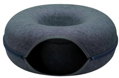 Love Heals Tunnel Per Gatti | Gioco per Gatto in Feltro Robusto | Cuccia Rotonda da Interno per Animali | Smontabile e Lavabile (XL)