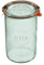 Weck Zylindrisches Glas 1000 ml 6 Stück | Glas mit Deckel, Dichtung und 2 Verschlüssen | Zum Konservieren von Konserven, Säften, luftdichtes Aufbewahren von trockenen Zutaten