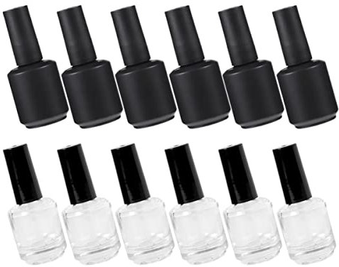 Ipetboom 20pcs Empty Nail Polish Containers Nail Gel Bottle Polish Bottles Brush Reusable Holders