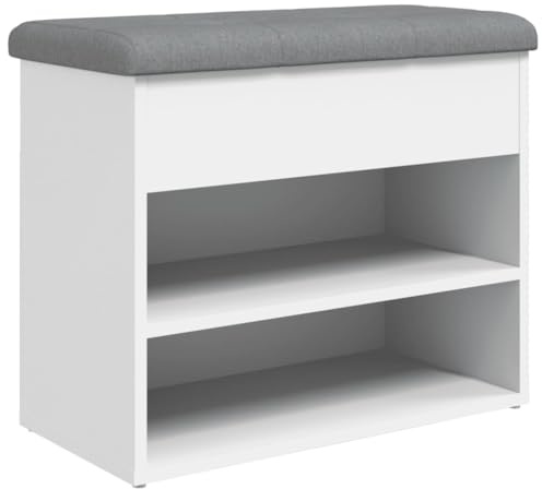 vidaXL Schuhbank Weiß 62 x 32 x 50 cm Holzwerkstoff