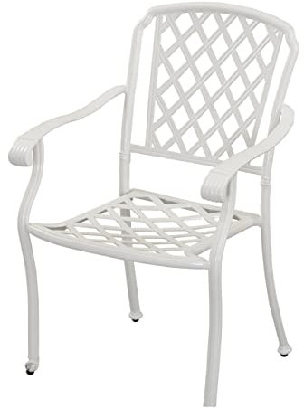 Inko Stapelstuhl Rocco Alu-Guss 65x64x92,5 cm Gartenstuhl stapelbar 2 Farben zur Wahl Weiß