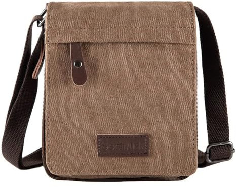 Sechunk Kleine Umhängetasche aus Segeltuch im Vintage-Stil