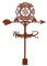 SUPERDANT Wetterhahn Fire Rescue Fighter Gartenpfahl Wetterfahne Schmiedeeisen Wetterfahnen fürs Dach Garten Richtungsschild Outdoor Bauernhaus Dekoration Weathervane Ornament Rotbraun Gartendeko