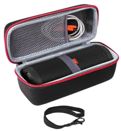 Custodia da trasporto per JBL Flip 4, custodia portatile per altoparlante in EVA, custodia rigida da viaggio, impermeabile, custodia protettiva organizer con cordino, nera