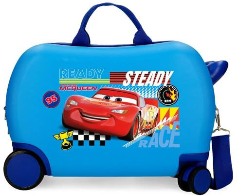 Joumma Disney Cars Lets Race Kinderkoffer, Blau, 45 x 31 x 20 cm, Harter ABS-Kunststoff, 24,6 l, 1,8 kg, 2 Räder, blau, kinderkoffer