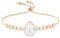 Linawe Crystal Imitation Diamond Charm Bracelet, Rose Gold Chain Adjustable Bracelets for Women, Rhinestone Birthstone Cubic Zirconia Prom Wedding Jewellery Bracelet Set for Brides Bridal